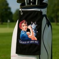Childless Cat Ladies Vote Rosie The Riveter Gift Golf Towel thumb 2
