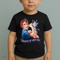 Childless Cat Ladies Vote Rosie The Riveter Gift Toddler T-Shirt thumb 2