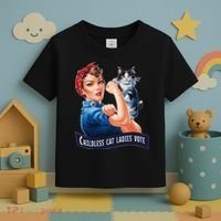 Childless Cat Ladies Vote Rosie The Riveter Gift Toddler T-Shirt thumb 3