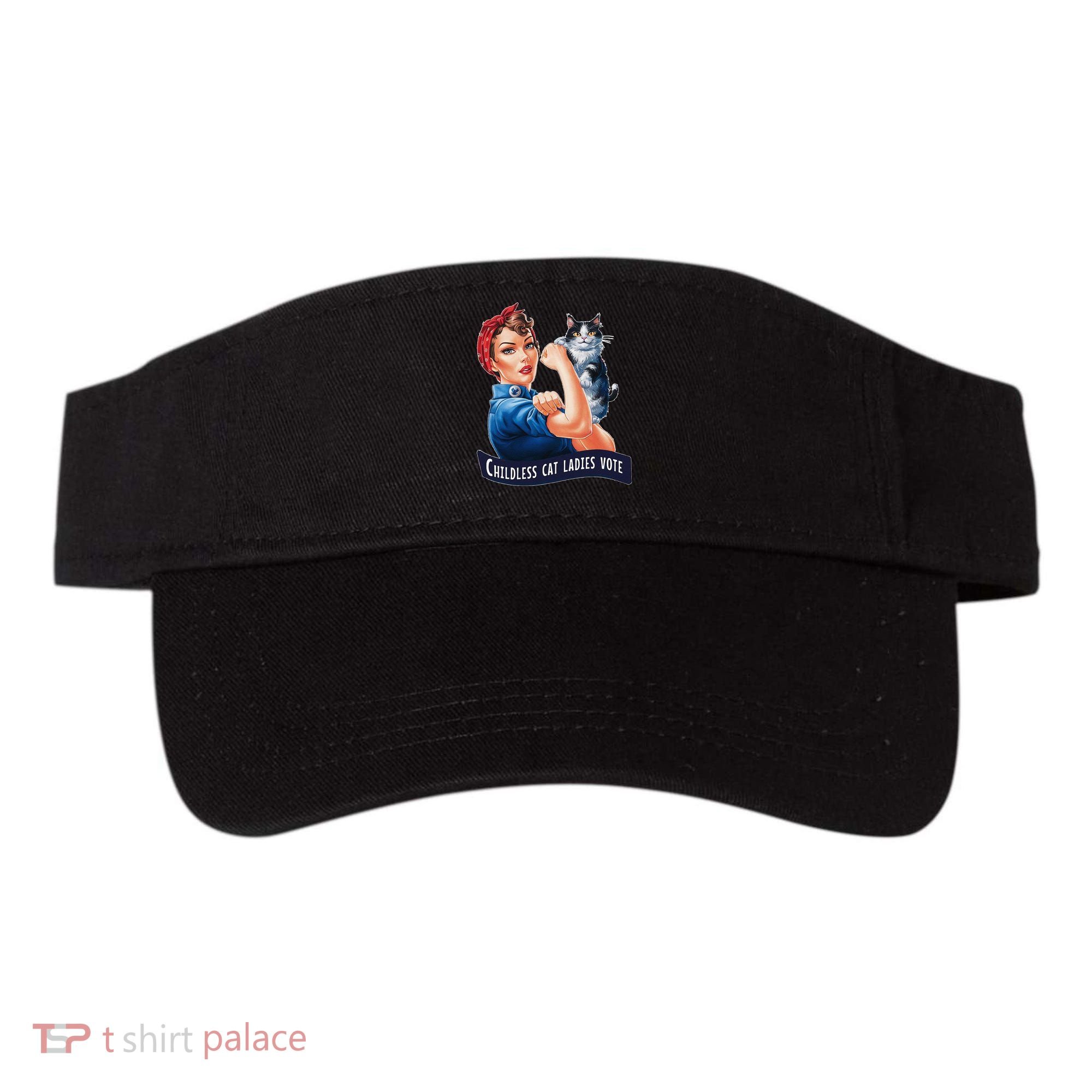 Childless Cat Ladies Vote Rosie The Riveter Gift Visor