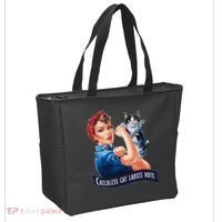 Childless Cat Ladies Vote Rosie The Riveter Gift Tote Bag thumb 2