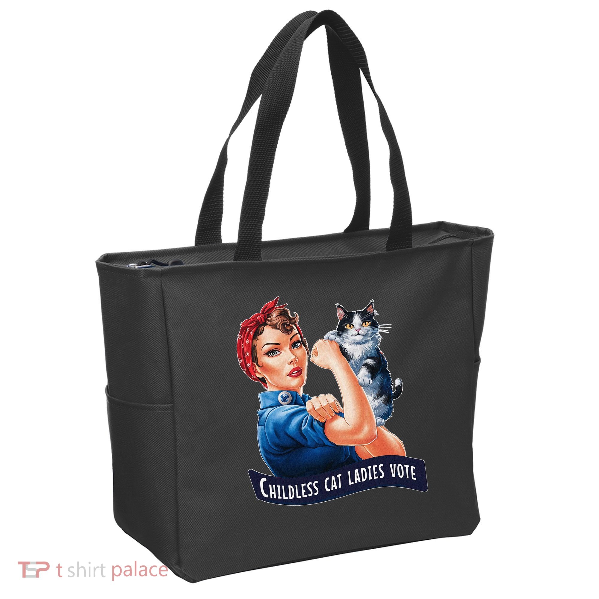 Childless Cat Ladies Vote Rosie The Riveter Gift Tote Bag