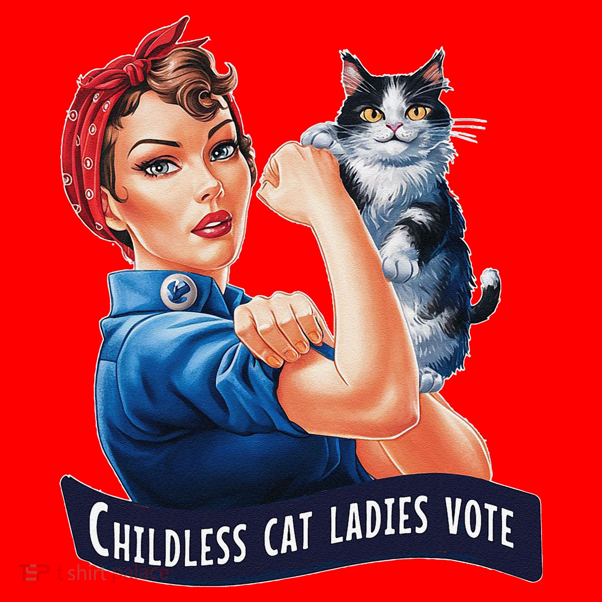 Childless Cat Ladies Vote Rosie The Riveter Gift Santa Hat