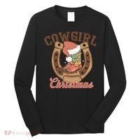 Cowgirl Christmas Lights Boots Funny Xmas Lights Gift Long Sleeve Shirt thumb 0