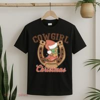 Cowgirl Christmas Lights Boots Funny Xmas Lights Gift T-Shirt thumb 2