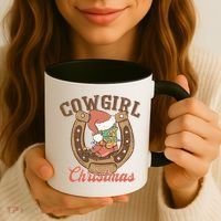 Cowgirl Christmas Lights Boots Funny Xmas Lights Gift Coffee Mug thumb 3
