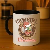 Cowgirl Christmas Lights Boots Funny Xmas Lights Gift Coffee Mug thumb 4