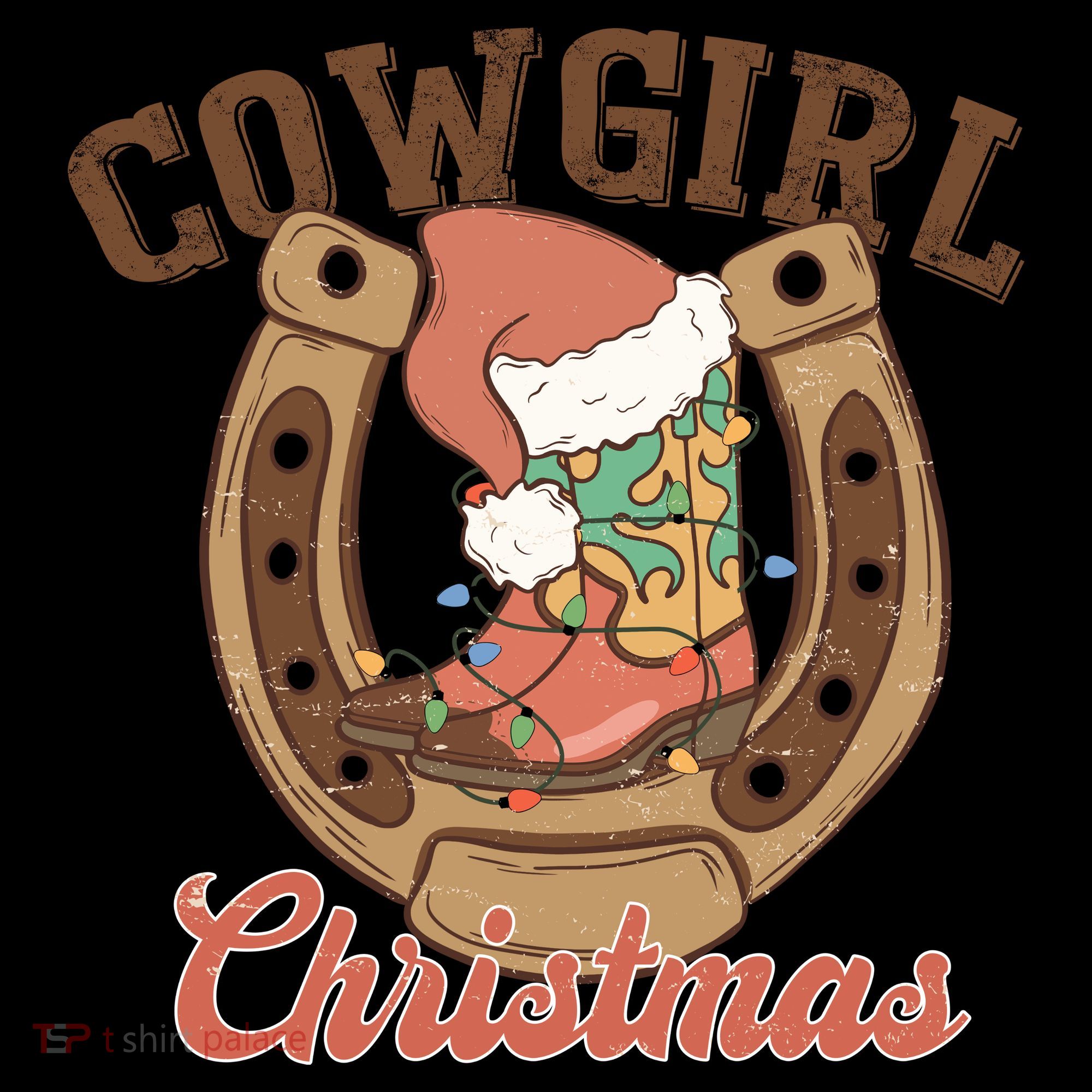 Cowgirl Christmas Lights Boots Funny Xmas Lights Gift Coffee Mug