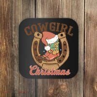 Cowgirl Christmas Lights Boots Funny Xmas Lights Gift Coaster thumb 0