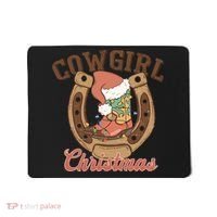 Cowgirl Christmas Lights Boots Funny Xmas Lights Gift Mousepad thumb 0