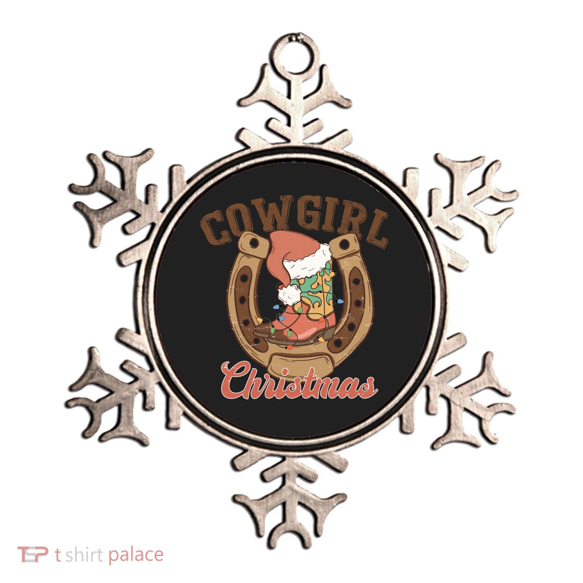 Cowgirl Christmas Lights Boots Funny Xmas Lights Gift Ornament