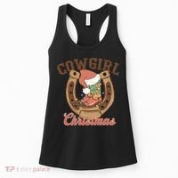 Cowgirl Christmas Lights Boots Funny Xmas Lights Gift Women's Tank Top thumb 0
