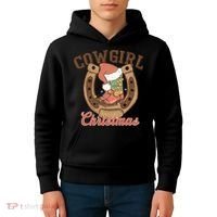 Cowgirl Christmas Lights Boots Funny Xmas Lights Gift Kids Hoodie thumb 4