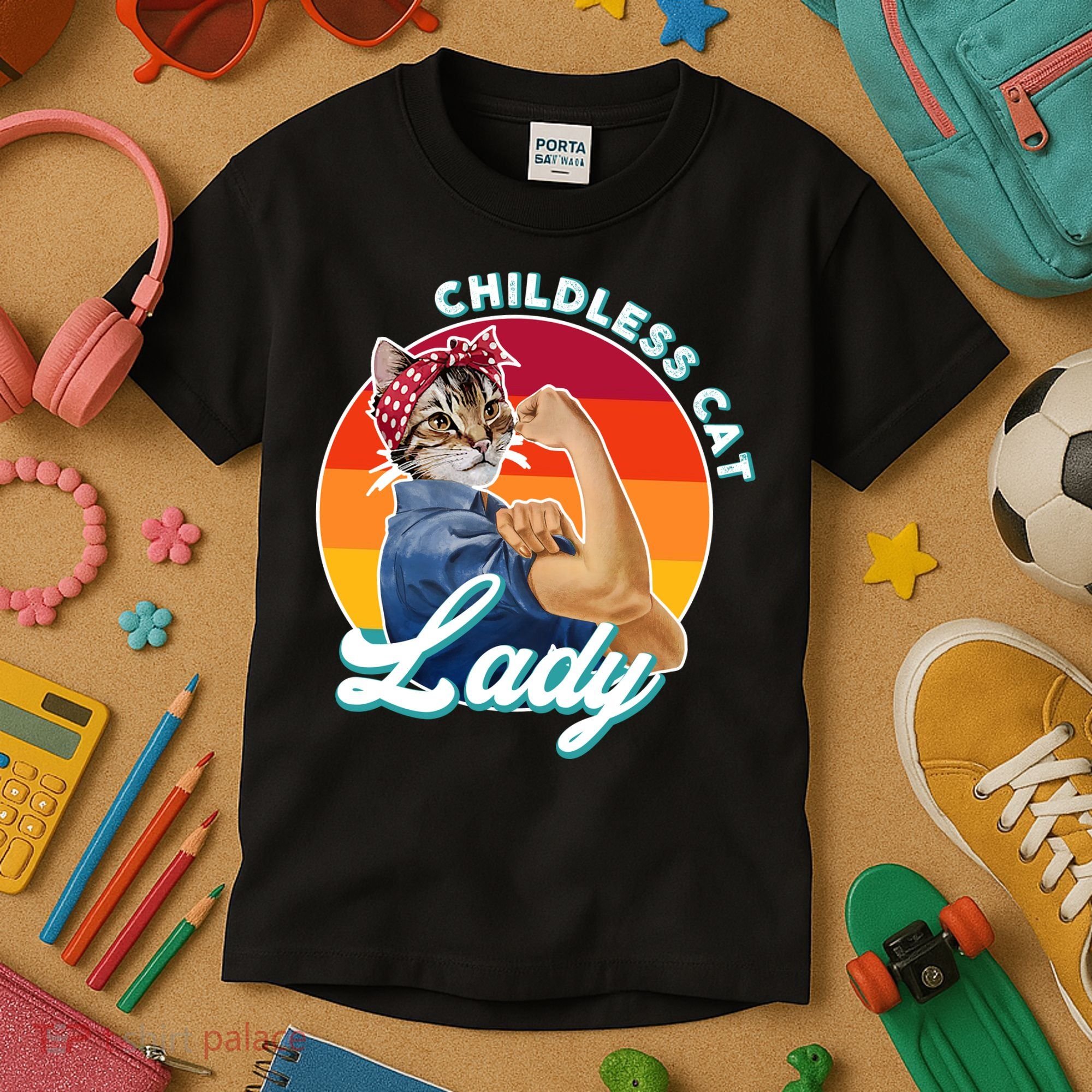 Childless Cat Lady Kids T-Shirt