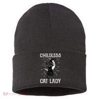 Childless Cat Lady Halloween Cat Sustainable Knit Beanie thumb 0