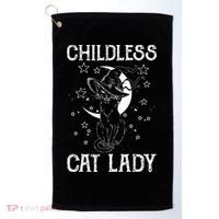 Childless Cat Lady Halloween Cat Golf Towel thumb 0