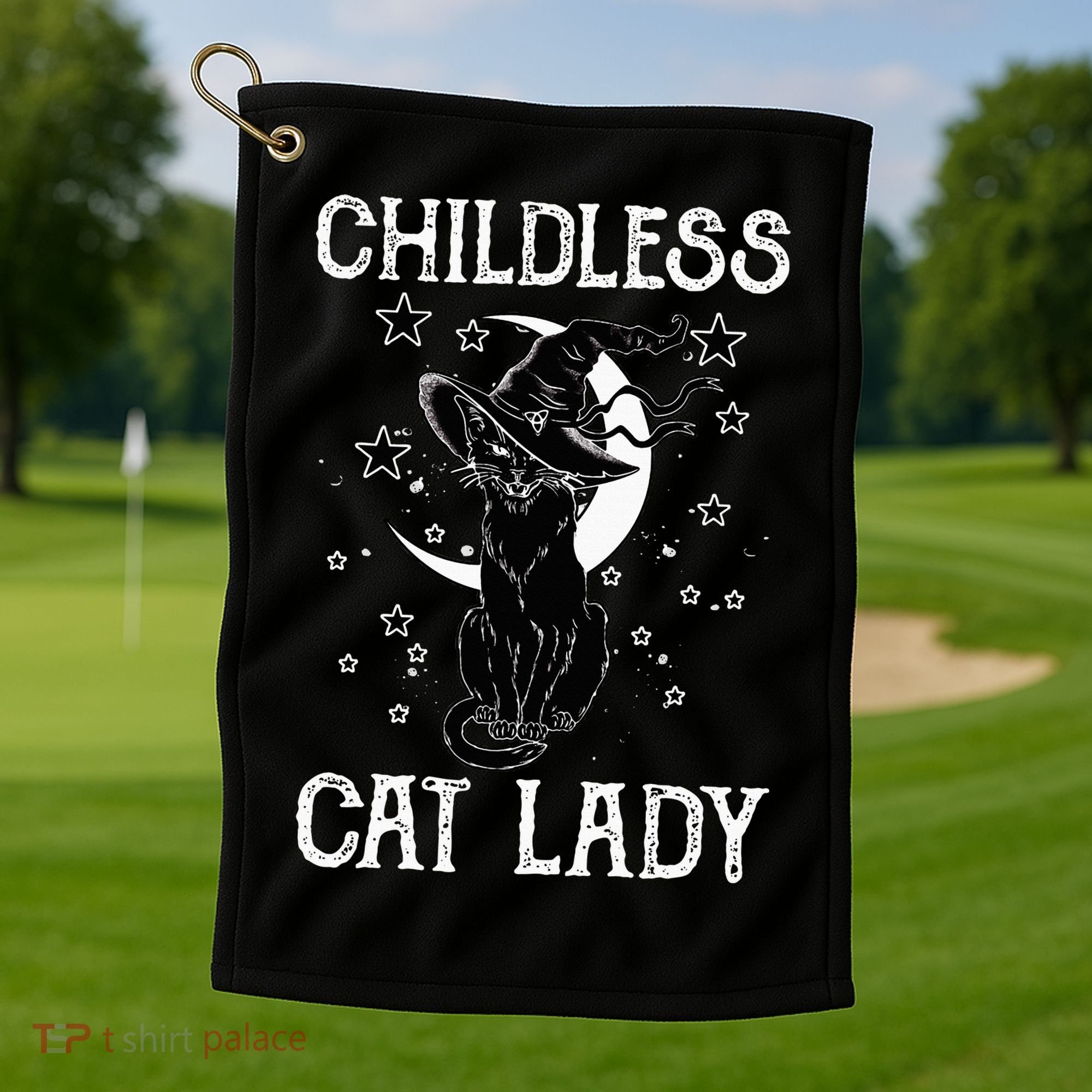 Childless Cat Lady Halloween Cat Golf Towel