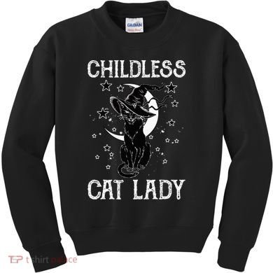 Childless Cat Lady Halloween Cat Kids Sweatshirt