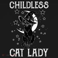 Childless Cat Lady Halloween Cat Kids Sweatshirt thumb 2