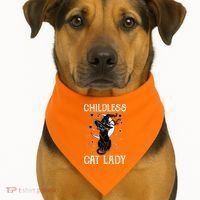 Childless Cat Lady Halloween Cat USA-Made Doggie Bandana thumb 1
