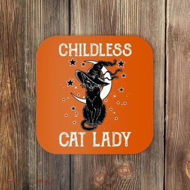 Childless Cat Lady Halloween Cat Coaster