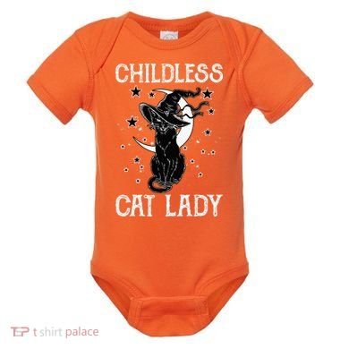 Childless Cat Lady Halloween Cat Baby Bodysuit
