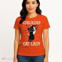 Childless Cat Lady Halloween Cat Women's T-Shirt thumb 4
