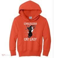 Childless Cat Lady Halloween Cat Kids Hoodie thumb 0