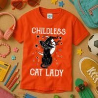Childless Cat Lady Halloween Cat Kids T-Shirt thumb 3