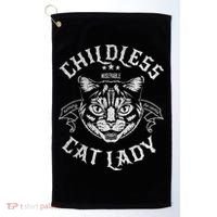 Childless Cat Lady Feminist Voting Ladies Is Voting Kamala Golf Towel thumb 0