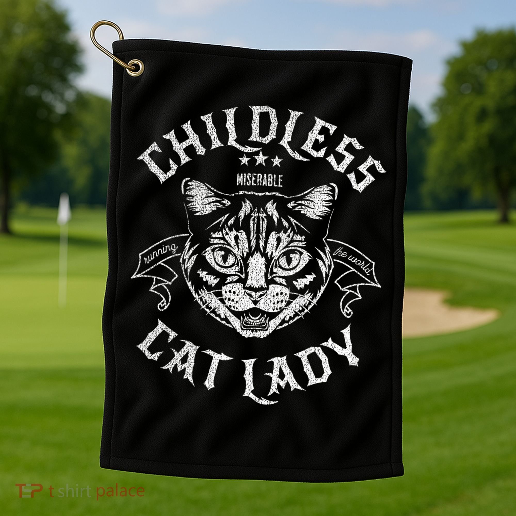 Childless Cat Lady Feminist Voting Ladies Is Voting Kamala Golf Towel