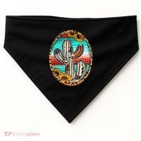 Cowhide Cactus Leopard Cow USA-Made Doggie Bandana thumb 0