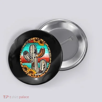 Cowhide Cactus Leopard Cow Button