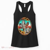 Cowhide Cactus Leopard Cow Women's Tank Top thumb 0
