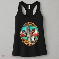 Cowhide Cactus Leopard Cow Women's Tank Top thumb 3