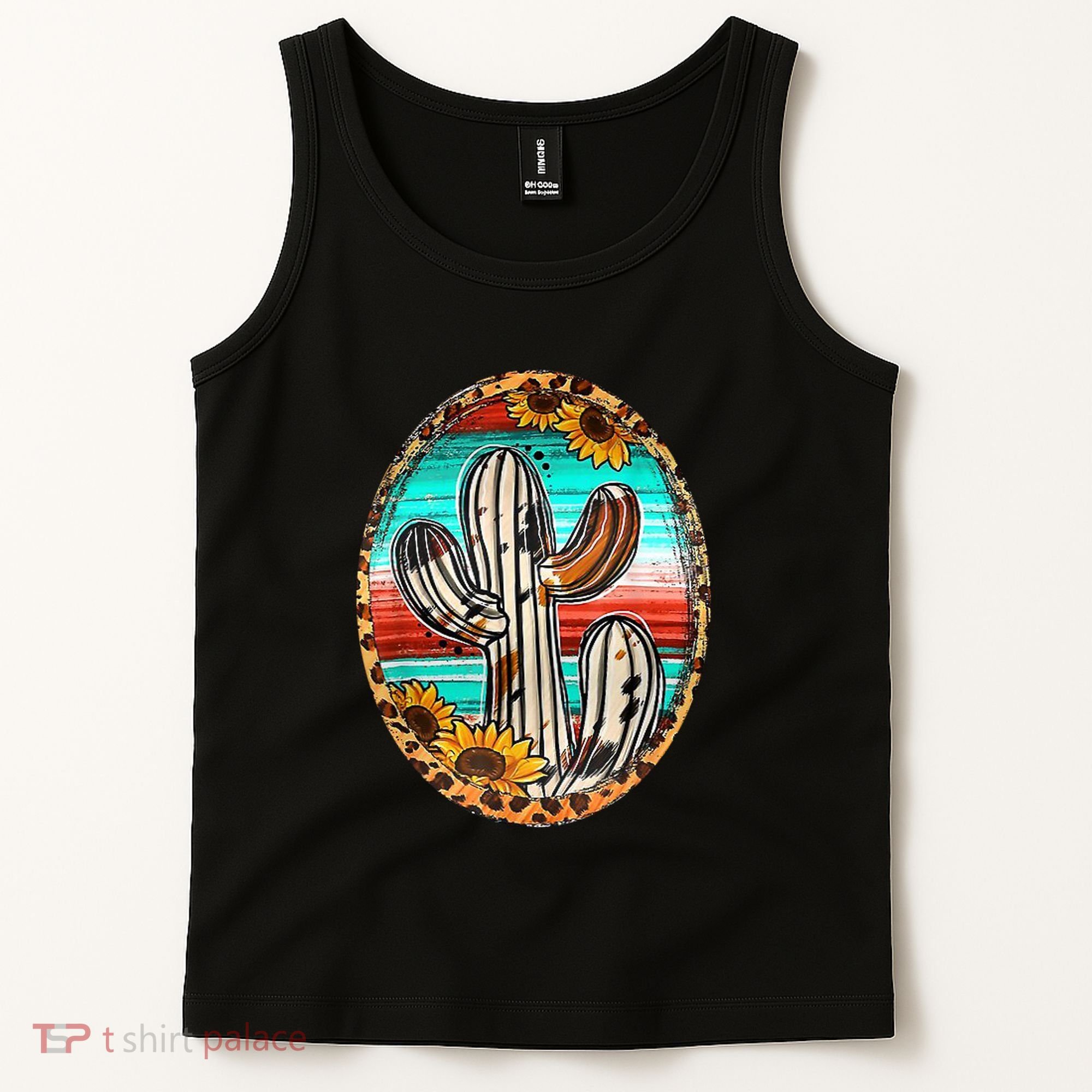 Cowhide Cactus Leopard Cow Tank Top