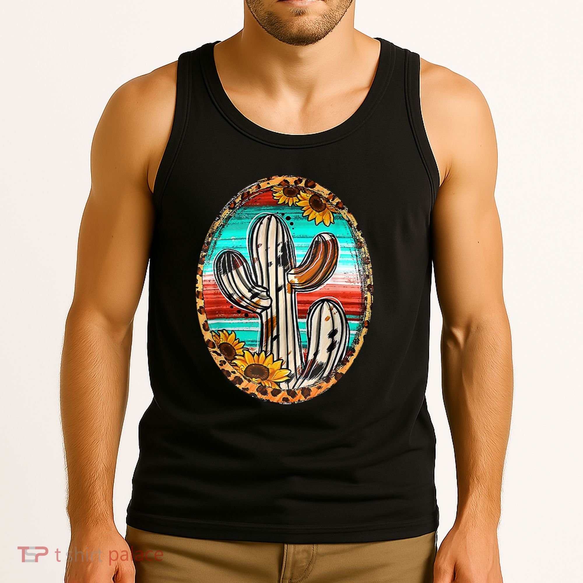 Cowhide Cactus Leopard Cow Tank Top