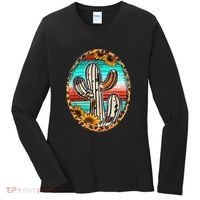Cowhide Cactus Leopard Cow Women's Long Sleeve Shirt thumb 0
