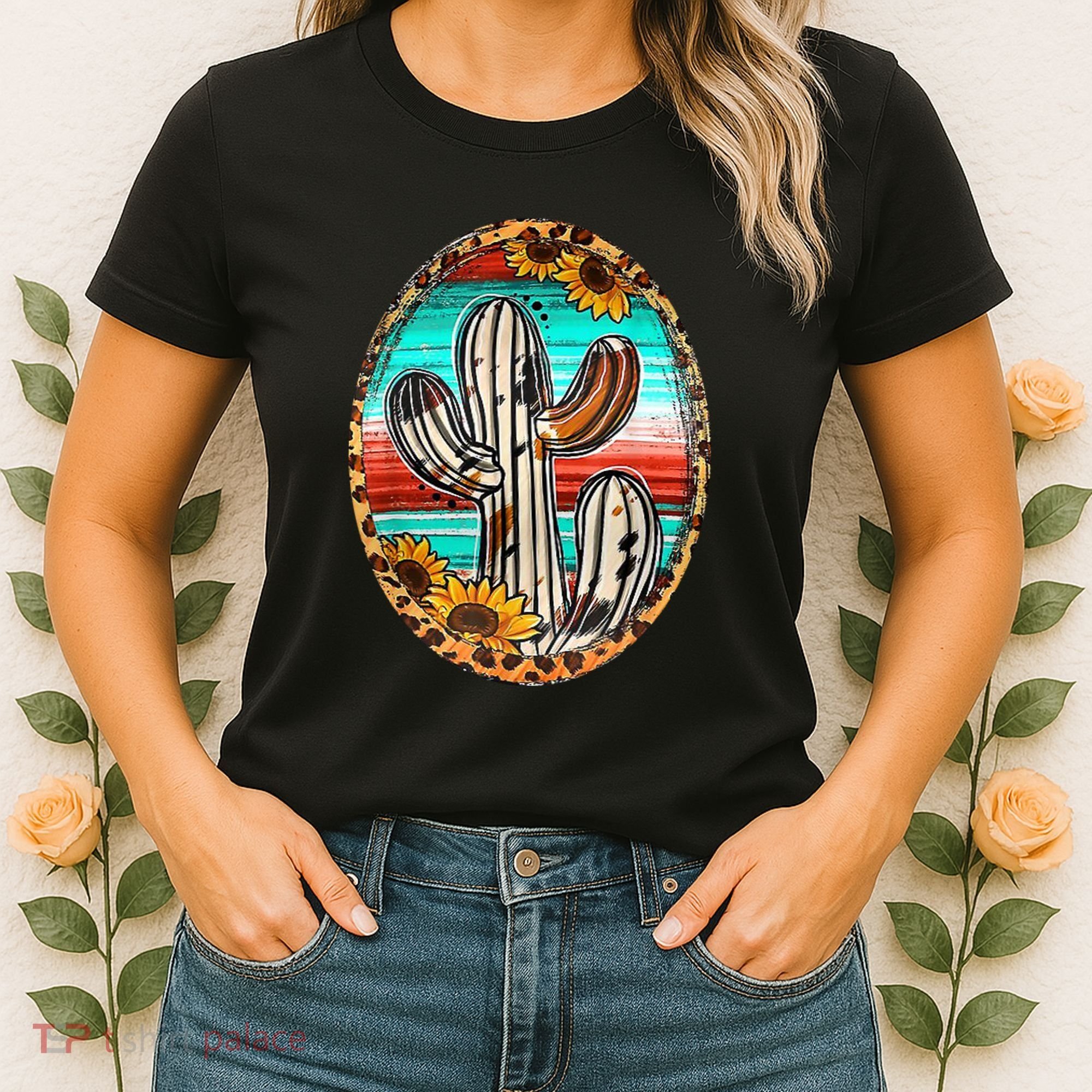 Cowhide Cactus Leopard Cow Women's T-Shirt
