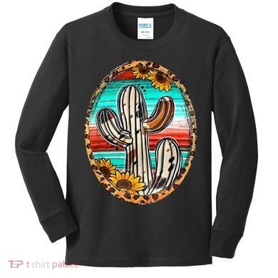 Cowhide Cactus Leopard Cow Kids Long Sleeve Shirt