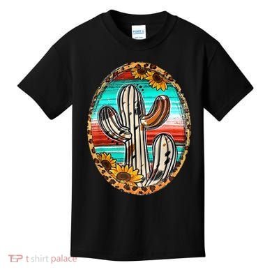 Cowhide Cactus Leopard Cow Kids T-Shirt