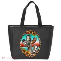 Cowhide Cactus Leopard Cow Tote Bag thumb 0