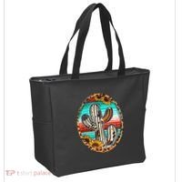 Cowhide Cactus Leopard Cow Tote Bag thumb 2