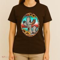 Cowhide Cactus Leopard Cow T-Shirt thumb 4