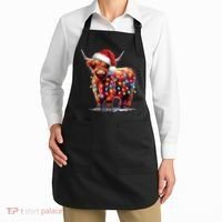 Christmas Cow Lights Cow Lover Xmas Apron thumb 2