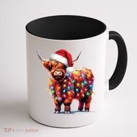 Christmas Cow Lights Cow Lover Xmas Coffee Mug thumb 1