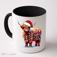 Christmas Cow Lights Cow Lover Xmas Coffee Mug thumb 0