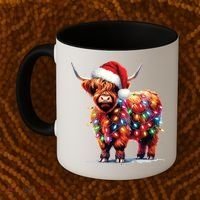 Christmas Cow Lights Cow Lover Xmas Coffee Mug thumb 2