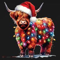 Christmas Cow Lights Cow Lover Xmas Women's Hoodie thumb 2