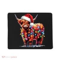Christmas Cow Lights Cow Lover Xmas Mousepad thumb 0